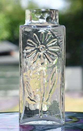 Frank Thrower Dartington Glass Daisy Vase 14.  5cm Flint