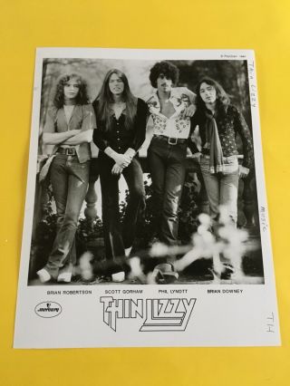 Thin Lizzy Press Photo 8x10,  Scott Gorham,  Phil Lynott,  Mercury Records 1991.