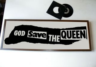 Sex Pistols God Save The Queen Promotional Poster Banner,  Jamie Reid,  Swindle