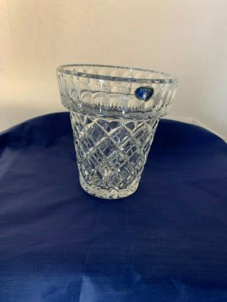 Crystal Flower Pot/vase By Bohemia,  Czech Republic