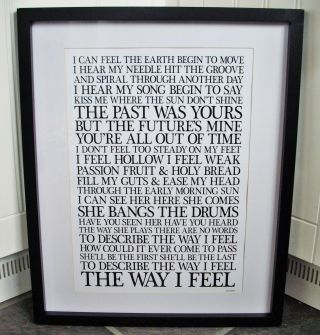 Stone Roses / She Bangs The Drums A3 Size Typography Lyric Art Print/poster