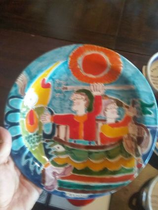 Desimone Italian Pottery Plate - Fisherman - 10” - Vintage