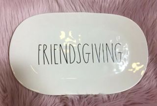 Rae Dunn Friendsgiving Thanksgiving Holiday Large Oval Platter Serving Plate