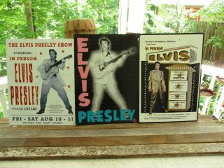 Set Of (3) Elvis Presley Metal Signs,  1997,  1998&2004 -