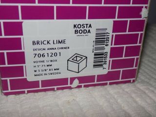 3 IN BOXES KOSTA BODA ICE BRICK LIME GREEN TEA VOTIVE CANDLE HOLDERS 3
