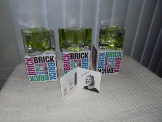3 IN BOXES KOSTA BODA ICE BRICK LIME GREEN TEA VOTIVE CANDLE HOLDERS 8
