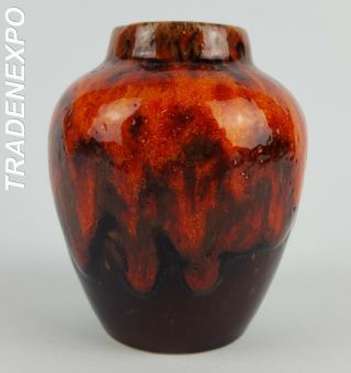 Vintage 60 - 70s Scheurich Keramik 550 - 10 Orange Vase West German Pottery Fat Lava