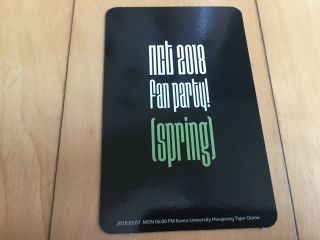 NCT 2018 [ FAN PARTY SPRING Official Limited Photocard TEN ] / /,  Gift 4