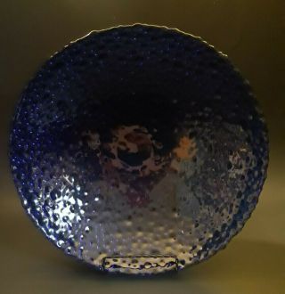 Textured Bubble Cobalt Blue Glass Decorative Bowl