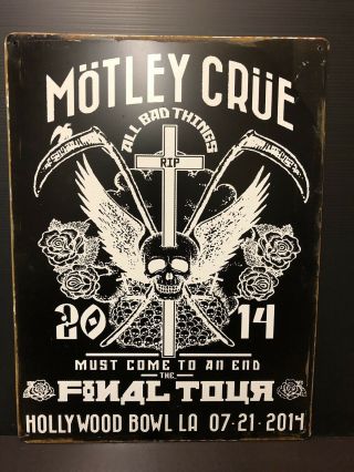 Motley Crue All Bad Things Concert Poster Vintage Large Metal Sign 30x40cm