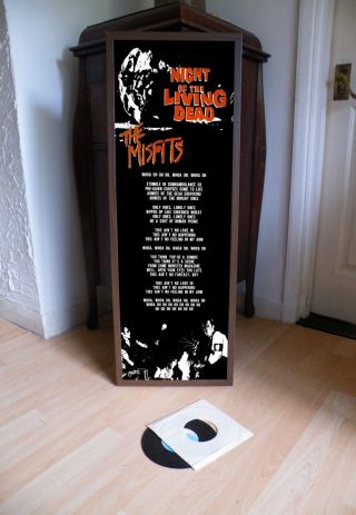 Misfits Night Of The Living Dead Promo Poster,  Lyric Sheet,  Garage,  Horror Goth