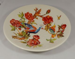 Andrew Tanner Royal Stafford England Peacock Rose 13 1/2 " Large Serving Bowl