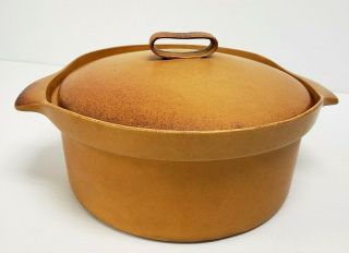 Bennington Potters Pottery 1622 Tawny Mustard 3 Quart Covered Casserole Dish