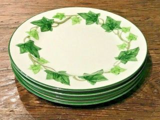 Vintage Franciscan Ivy American Set Of 4 Luncheon 9 - 1/2 " Plates Embossed Ivy Euc