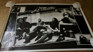 Metallica Poster B/w Group Photo Collage Old Rare Htf 24x36 Uk 1991 Oop A,