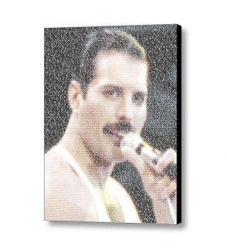 Queen Freddie Mercury Bohemian Rhapsody Lyrics Mosaic Framed Print Lim.  Ed.