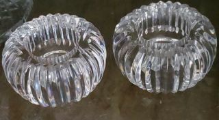 2 Waterford Giftware Cut Crystal Glass Tea Light Votive Candle Holders Ireland