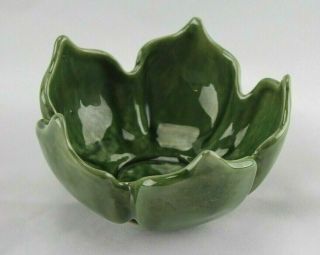 Vintage Van Briggle Colorado Springs Art Pottery Green Lotus Flower Bowl 5.  5 "