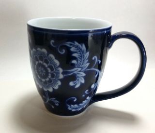 Pier 1 Mandarin Cobalt Blue Coffee Mug 4 1/4”