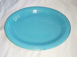 Vintage Fiesta Fiestaware 12 1/2 " Oval Serving Plate Turquoise