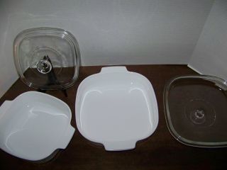 Corningware Shadow Iris A - 2 - B casserole & A - 10 - B casserole w/lids 4