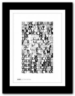 Ac/dc Let There Be Rock ❤ Typography Quote Poster Art Limited Edition Print 19