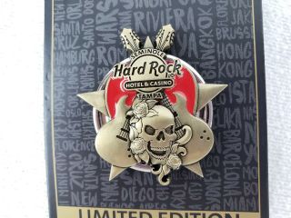Hard Rock Cafe Hotel & Casino Tampa Skull And Guitars Pin - Limited Edition