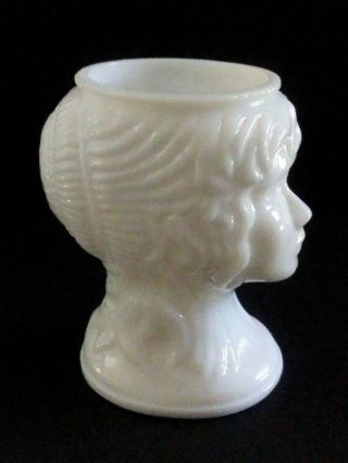 White Milk Glass Grecian Girl Head Vase