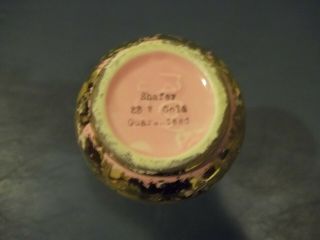 Vintage McCoy Gold Brocade With Pink Interior Vase With Shafer 23 Karat Gold 5