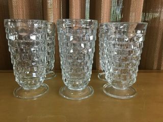 Indiana Colony Whitehall Clear Set Of 6 Footed Iced Tea Water Tumblers Glasses