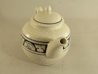 The Potting Shed Dedham Pottery Teapot W/Lid Rabbit Bunny Crackle 3