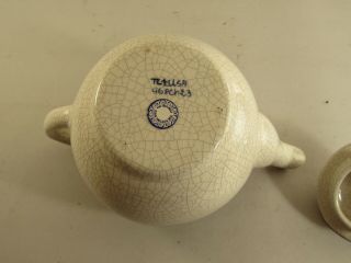The Potting Shed Dedham Pottery Teapot W/Lid Rabbit Bunny Crackle 6