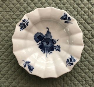 Royal Copenhagen Denmark Fluted White Blue Flowers Fruit Bowl 10/8555