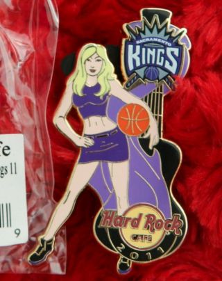Hard Rock Cafe Pin Sacramento Kings Cheerleader Nba Basketball Girl Hat Lapel
