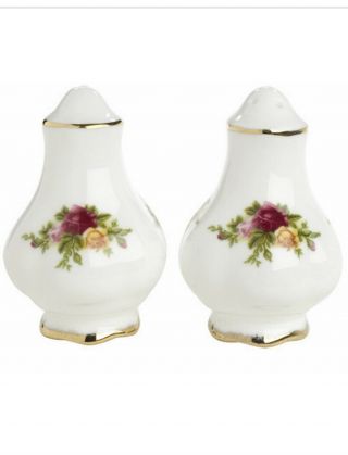 Royal Albert Old Country Rose Salt And Pepper 2 Pc Set