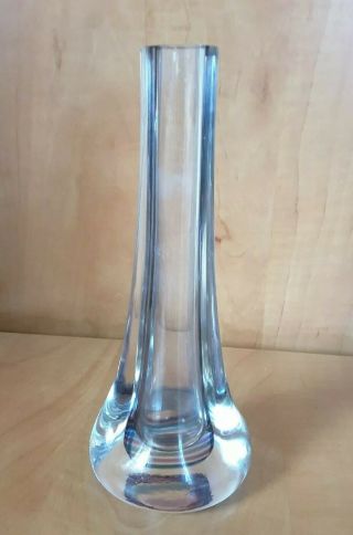 Caithness Blue Ribbon Oban Lead Art Glass Teardrop Bud Vase Vintage