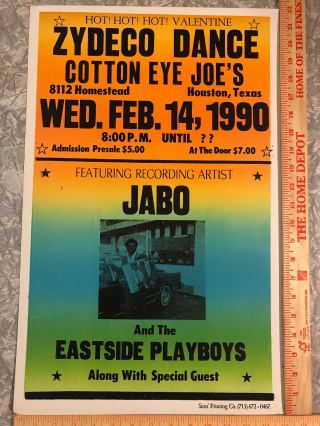 Jabo And The Eastside Playboys Sims Printing Co Zydeco 1990 @ Cotton Eye Joes