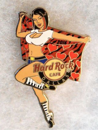 Hard Rock Cafe Dallas Sexy Girl Holding Cape With Hearts Pin 87356