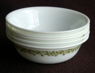 Corelle Set Of 5 Soup / Cereal Bowls Spring Blossom Green / Crazy Daisy Exc