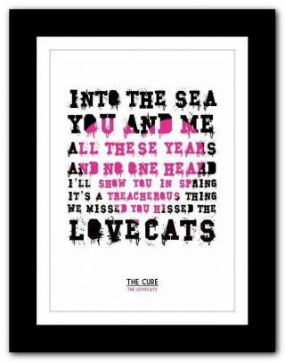 The Cure The Lovecats ❤ Song Lyrics Typography Poster Art Print - A1 A2 A3 Or A4