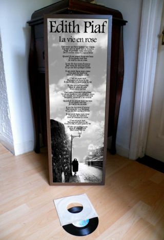 Edith Piaf La Vie En Rose Promotional Poster Lyric Sheet,  Pop,  Soul,  Jazz,  Theatre