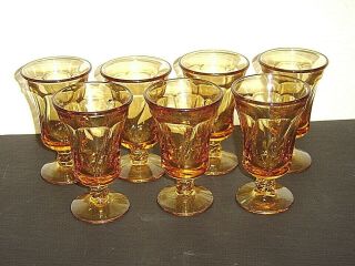 Great Set Of 7 Fostoria Jamestown Amber Glass 4 - 3/4 " Juice Tumblers