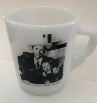 Hank Williams Sr. ,  Jr.  Cup Mug In Anchor Hocking Rare