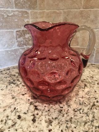 Vintage Eapg Ruby Glass Pitcher