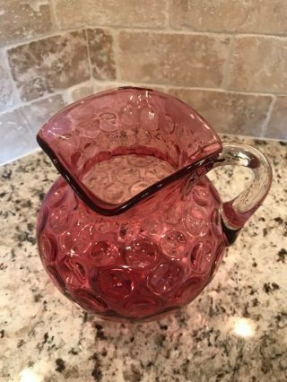 Vintage EAPG Ruby Glass Pitcher 2