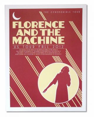 Florence And The Machine Us Fall 2012 Tour Litho Wall Poster Official Merch