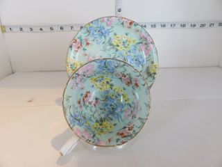 Vintage Shelley Melody Cup And Saucer With Chintz On Inside Of Cup Pretty