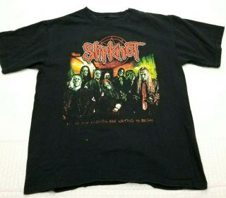 Vintage Slipknot 2005 Subliminal Verses Concert Tour Black Band T - Shirt Medium