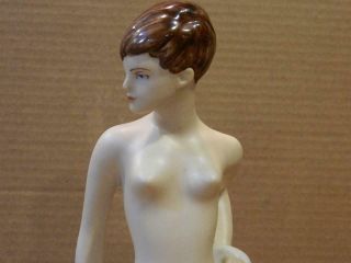 Royal Dux Bohemia Naked Woman Figurine Pixie Haircut Signed Jiri Cernoch Vintage 3