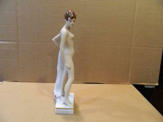 Royal Dux Bohemia Naked Woman Figurine Pixie Haircut Signed Jiri Cernoch Vintage 6